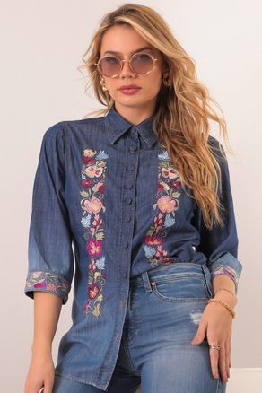 women's denim shirts long sleeve